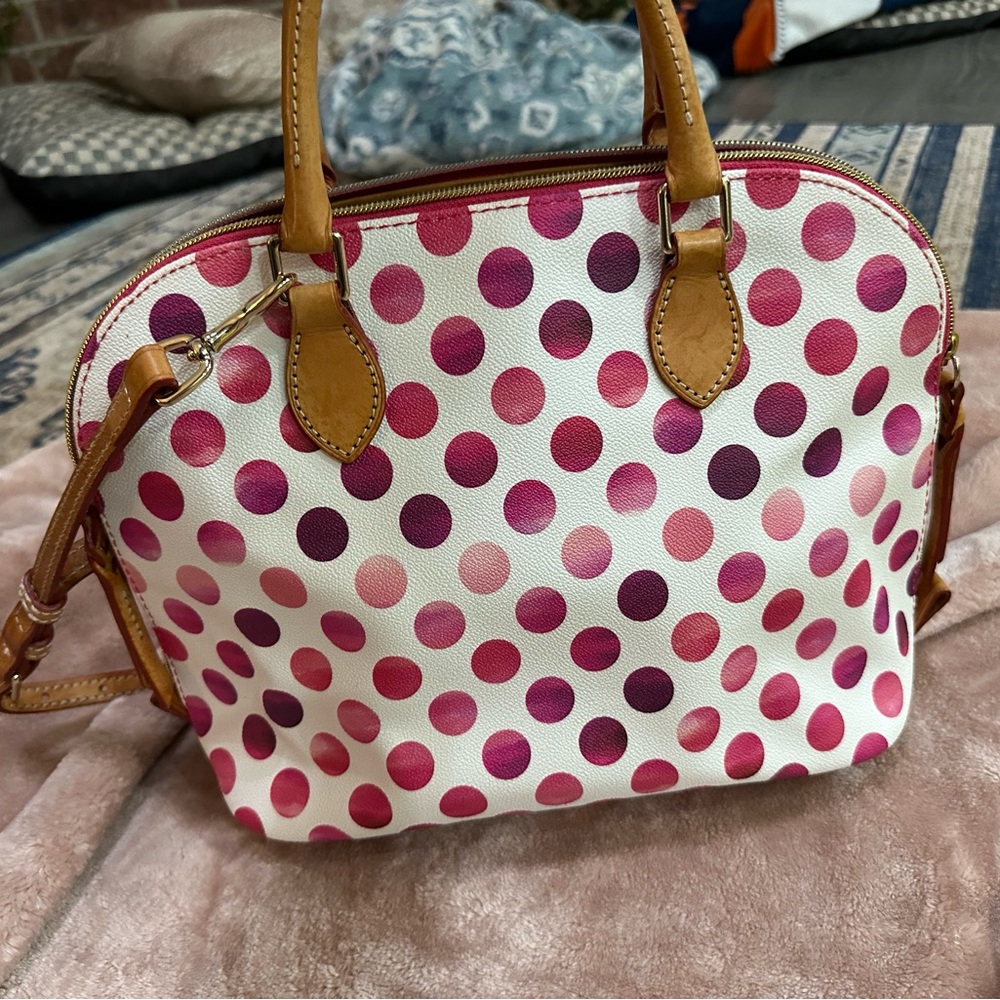 Dooney & Bourke Pink Polka Dot Satchel - Picture 3 of 7